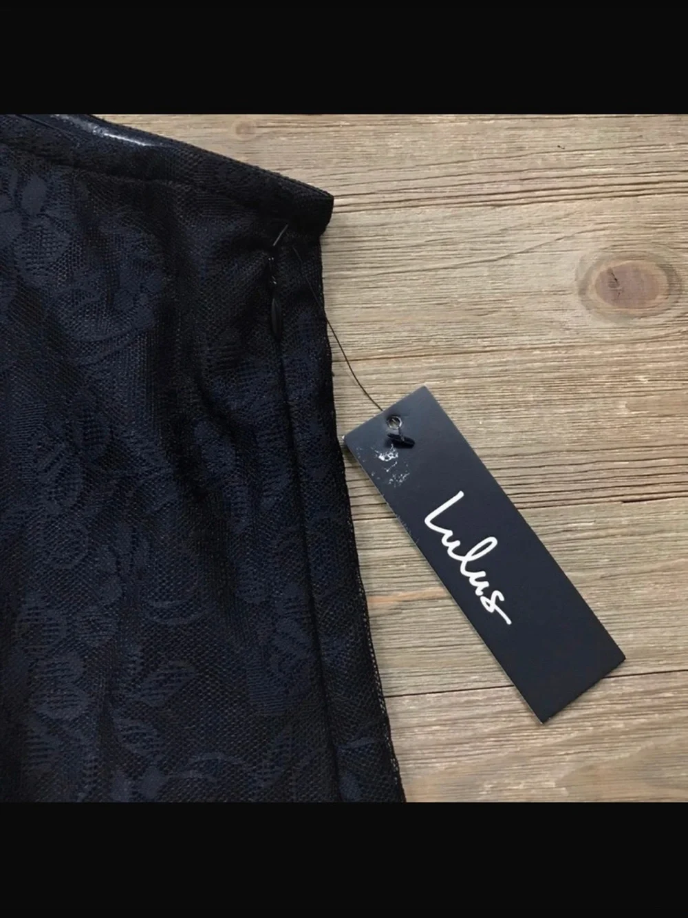 Lulus Black Floral Lace One Shoulder Bell Sleeve Mini Dress XS NWT